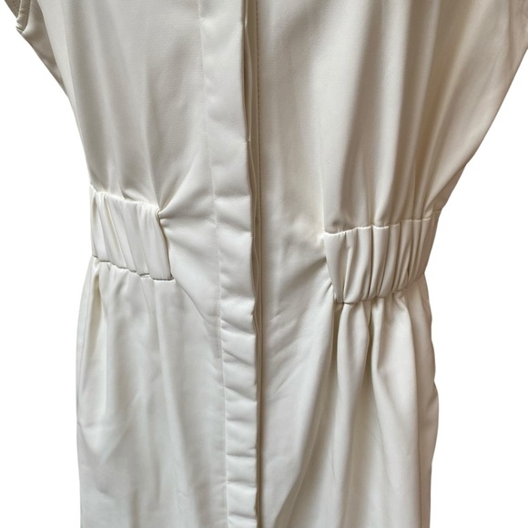 House of Harlow 1960 Arctic Wolf Faux Leather Midi Shirt Dress Size M NWT - Picture 5 of 16